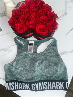 Gymshark Teal Seamless Racerback Sports Bra